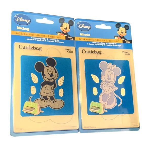Provo Craft Cuttlebug Disney MICKEY & MINNIE Cutting Die Embossing 37-1731 & 32 - Picture 1 of 7